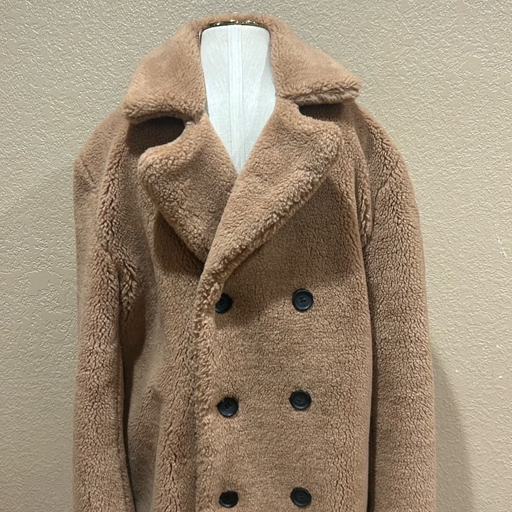 TopMAN- MEN'S WARM SOLID COLOR TEDDY PLUSH COAT.